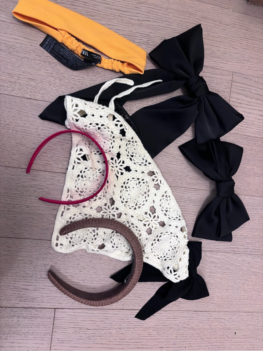 Hair accessory bundle - bows, crochet bandana & headbands
